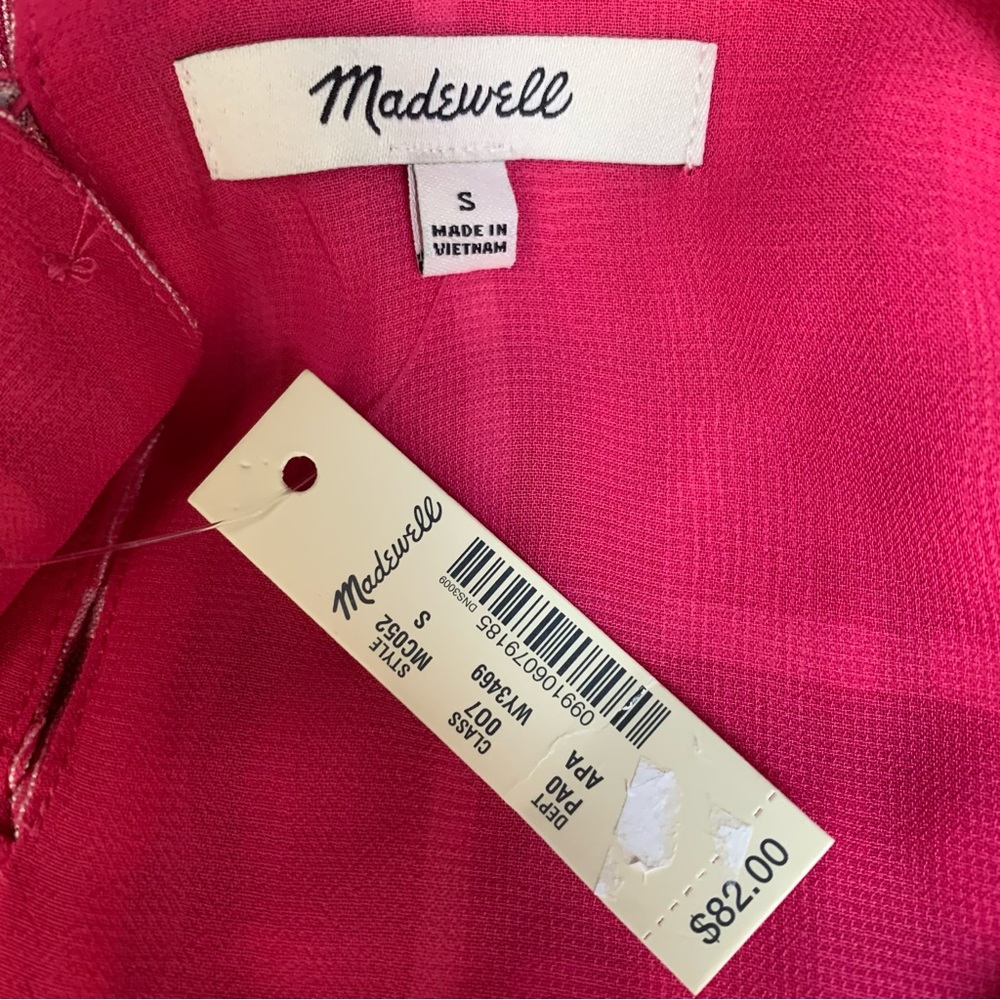 NWT Madewell Azalea Plaid Short Puff Sleeve Popover Top - Picture 10 of 10